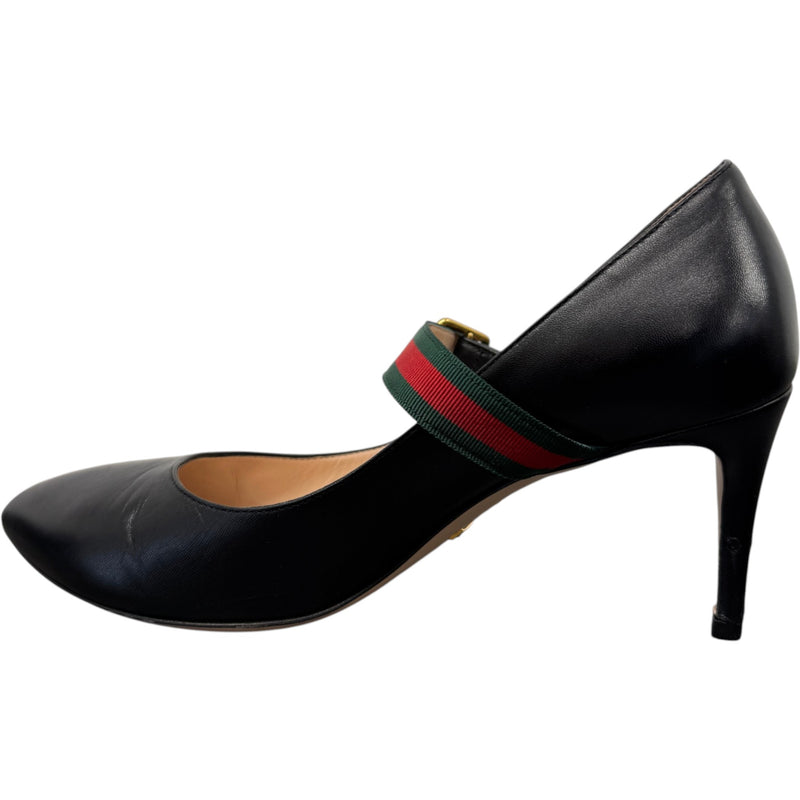 Women's Web Strap Heels Black Size UK 4.5 / EU 37.5