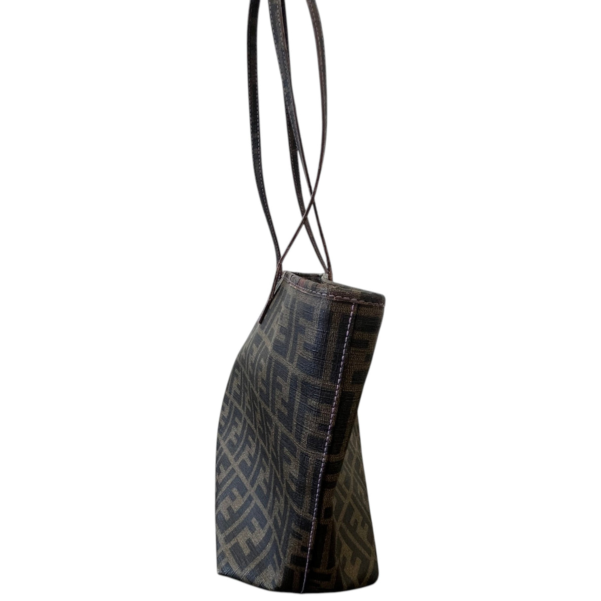 Women's FF Zucca Monogram Tote Handbag Brown - Photo 7