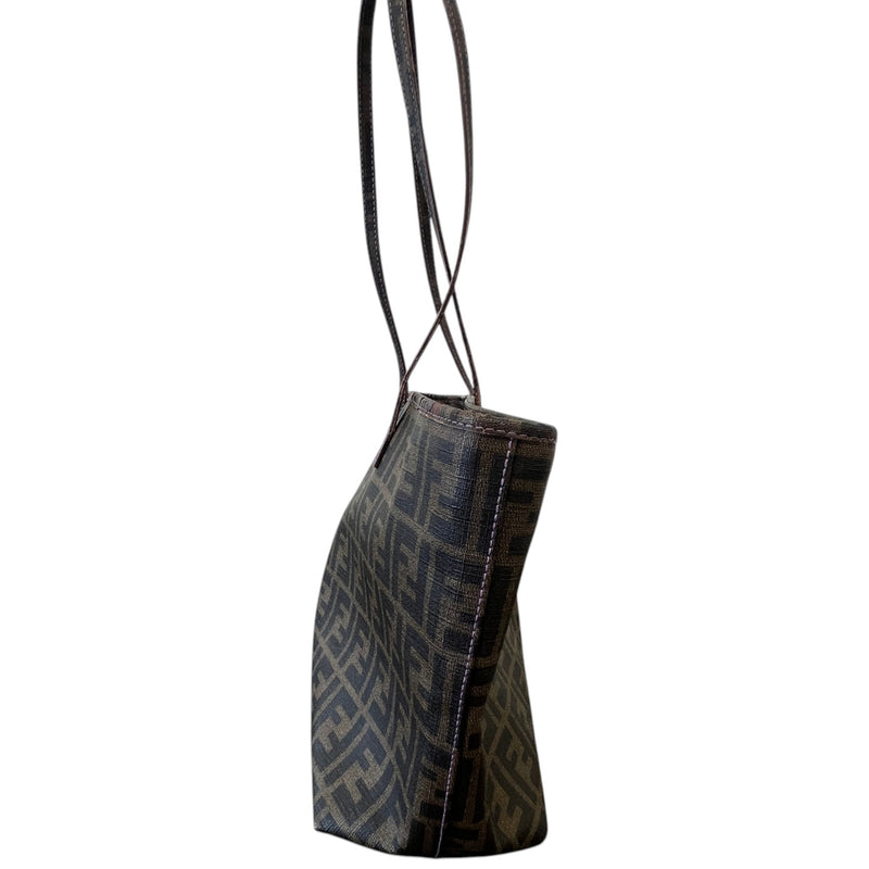Women's FF Zucca Monogram Tote Handbag Brown