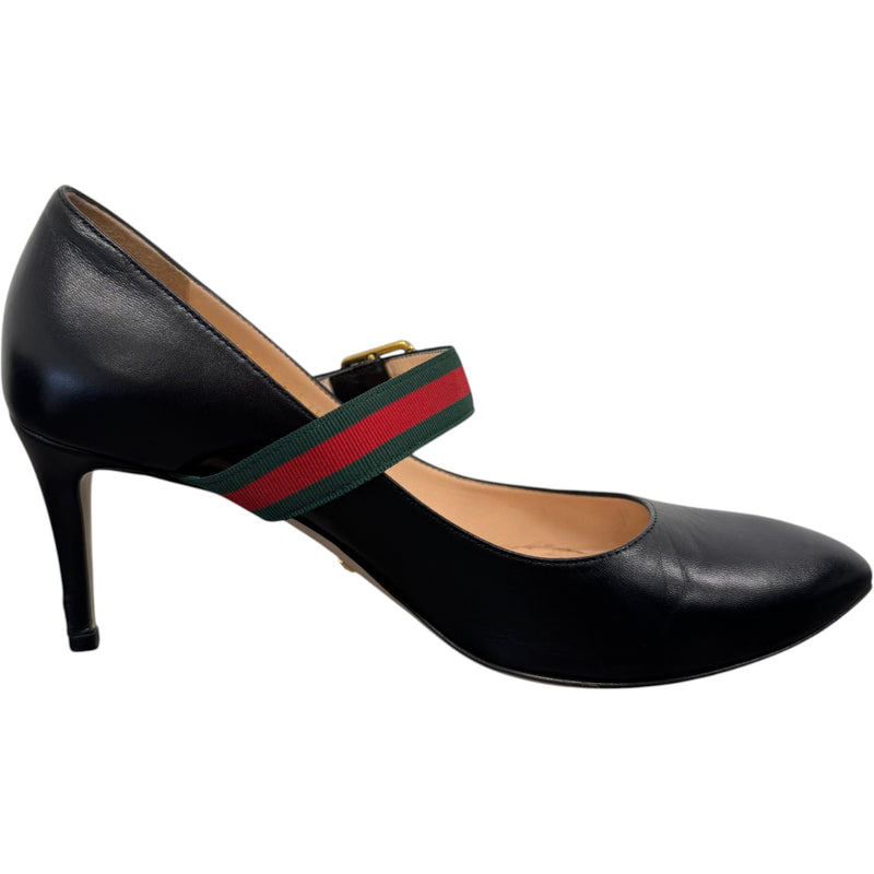 Women's Web Strap Heels Black Size UK 4.5 / EU 37.5