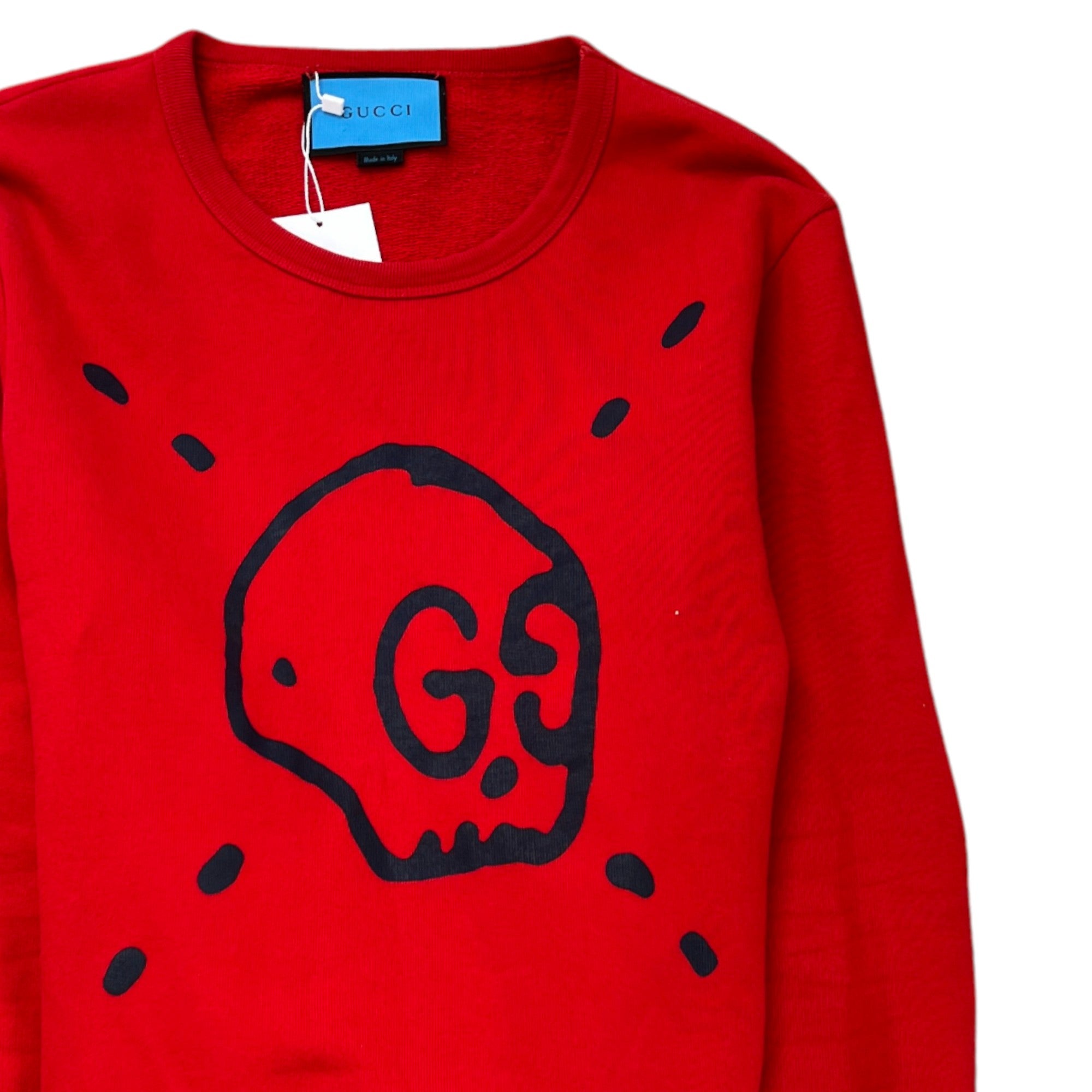 Men's Skull Logo Print Sweatshirt Red Size S – Label Source