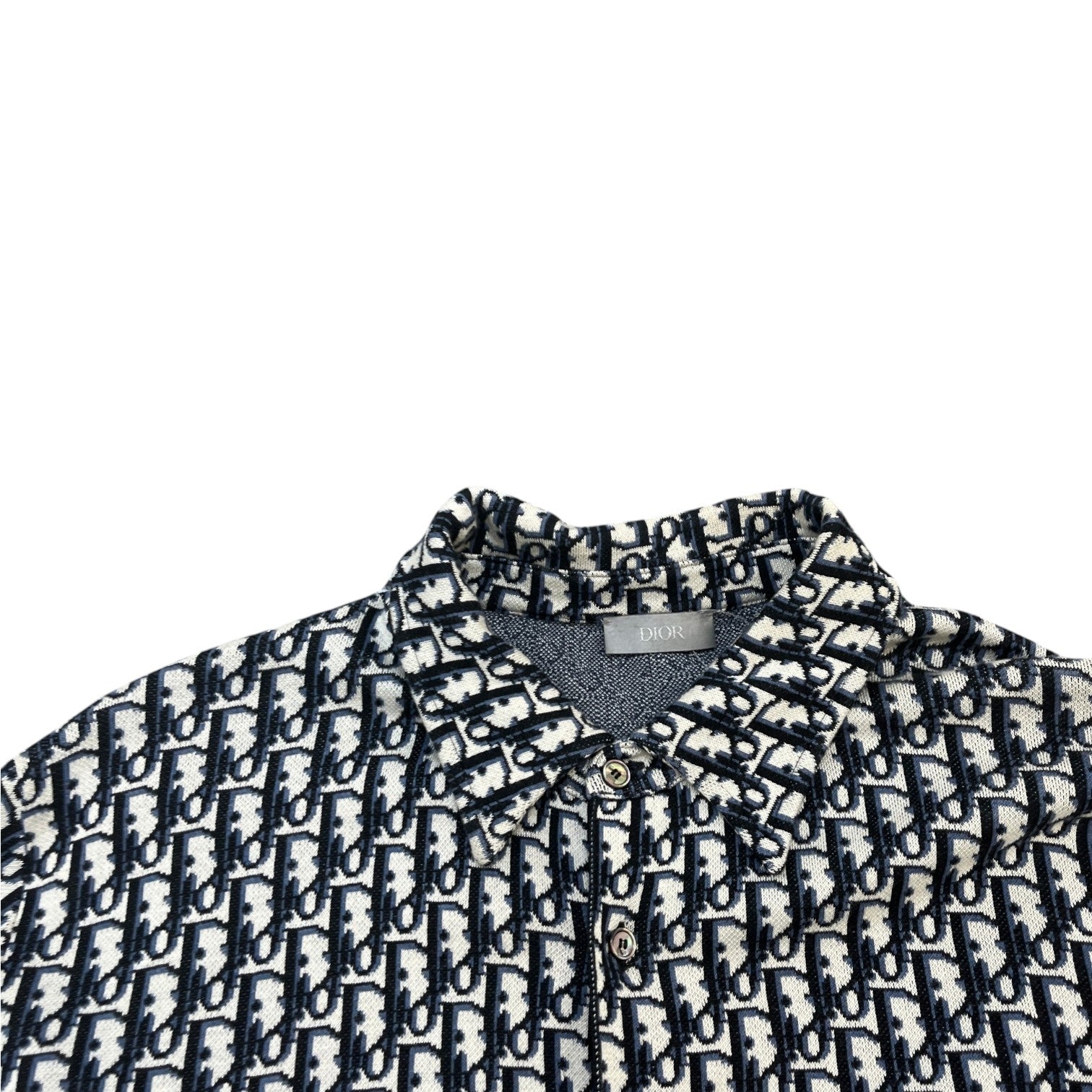 Men's Oblique Long Sleeve Shirt Navy Size M - Photo 5