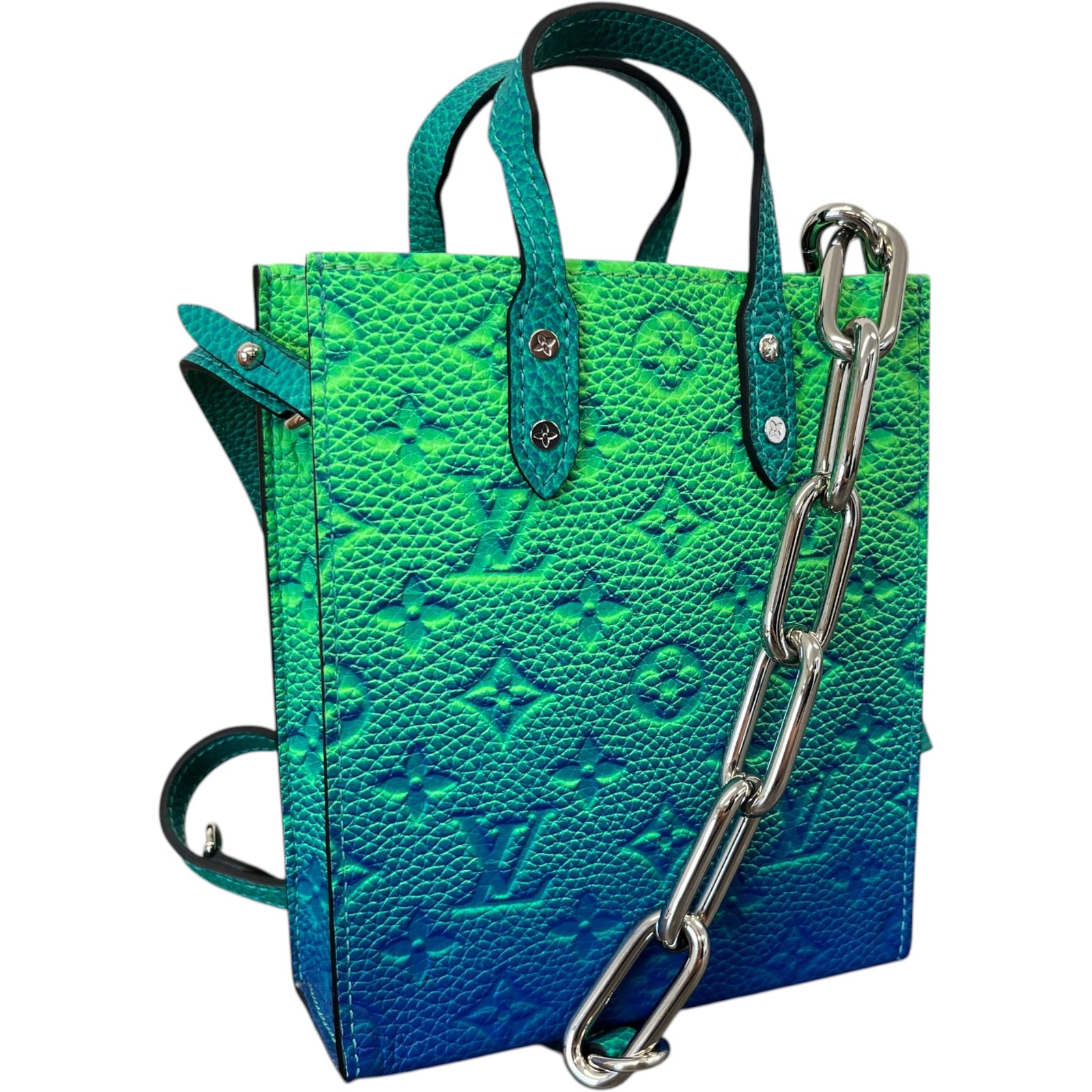 Men's X Abloh Mini Sac Plat Illusion Bag Green - Photo 4