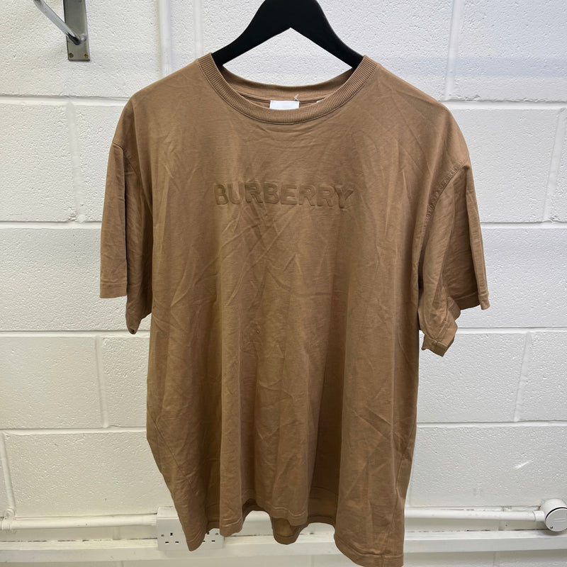 Men's Logo Print T-Shirt Brown Size XL