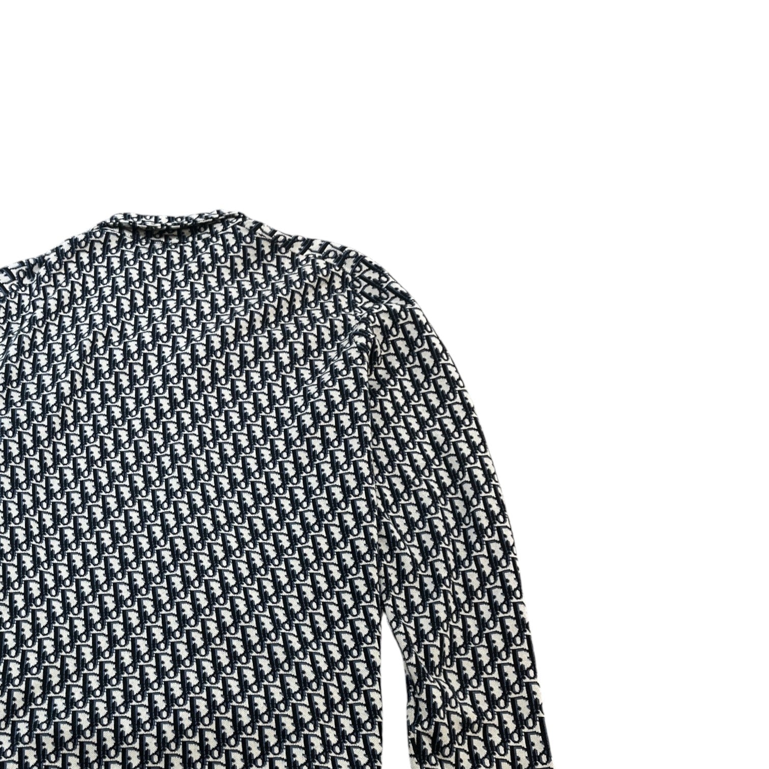 Men's Oblique Long Sleeve Shirt Navy Size M - Photo 4