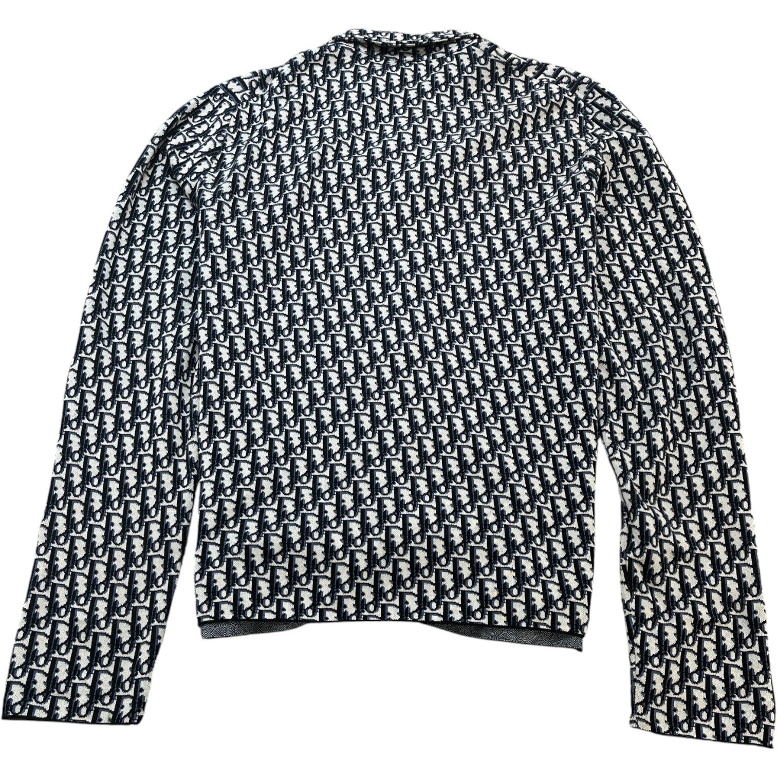 Men's Oblique Long Sleeve Shirt Navy Size M - Photo 2