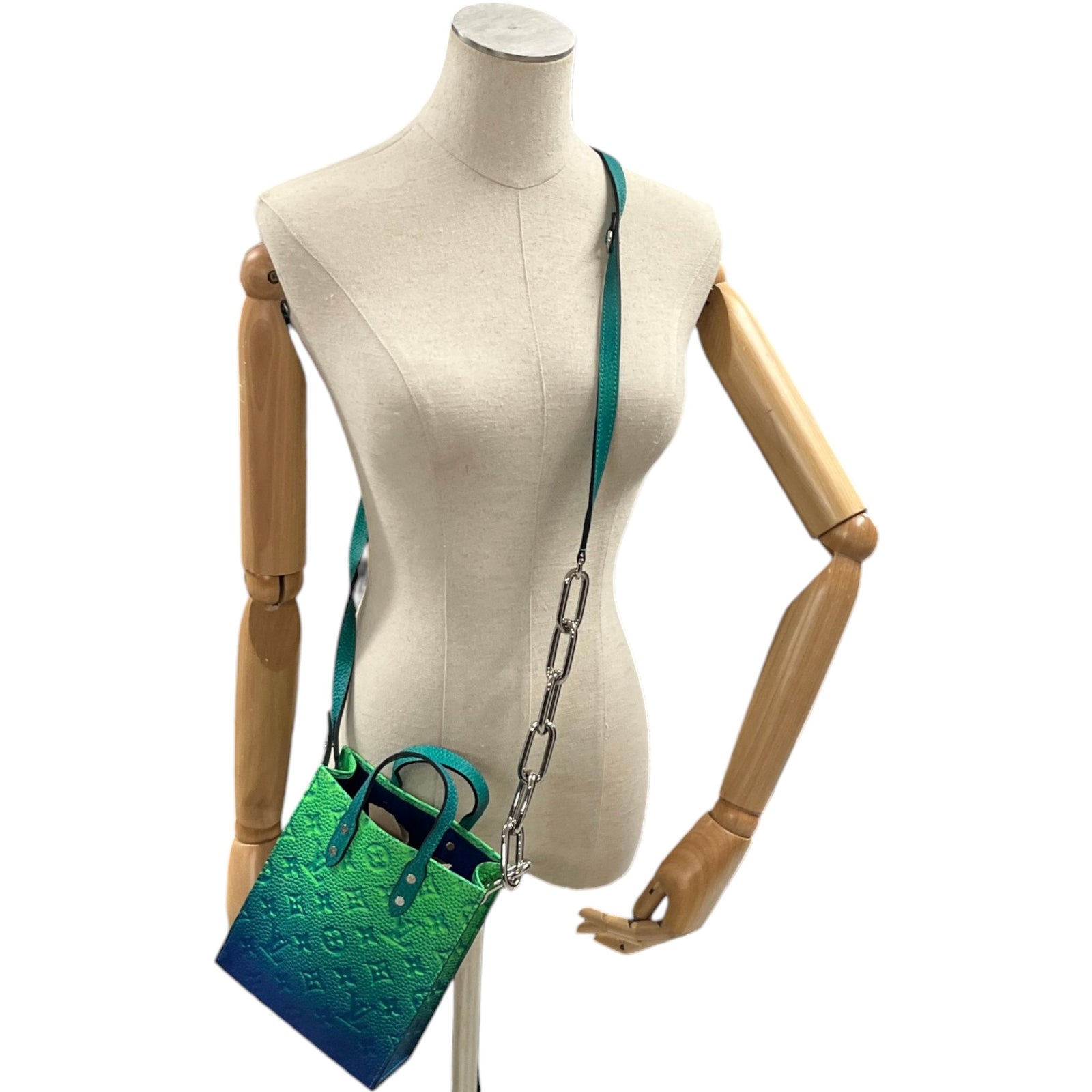 Men's X Abloh Mini Sac Plat Illusion Bag Green - Photo 2