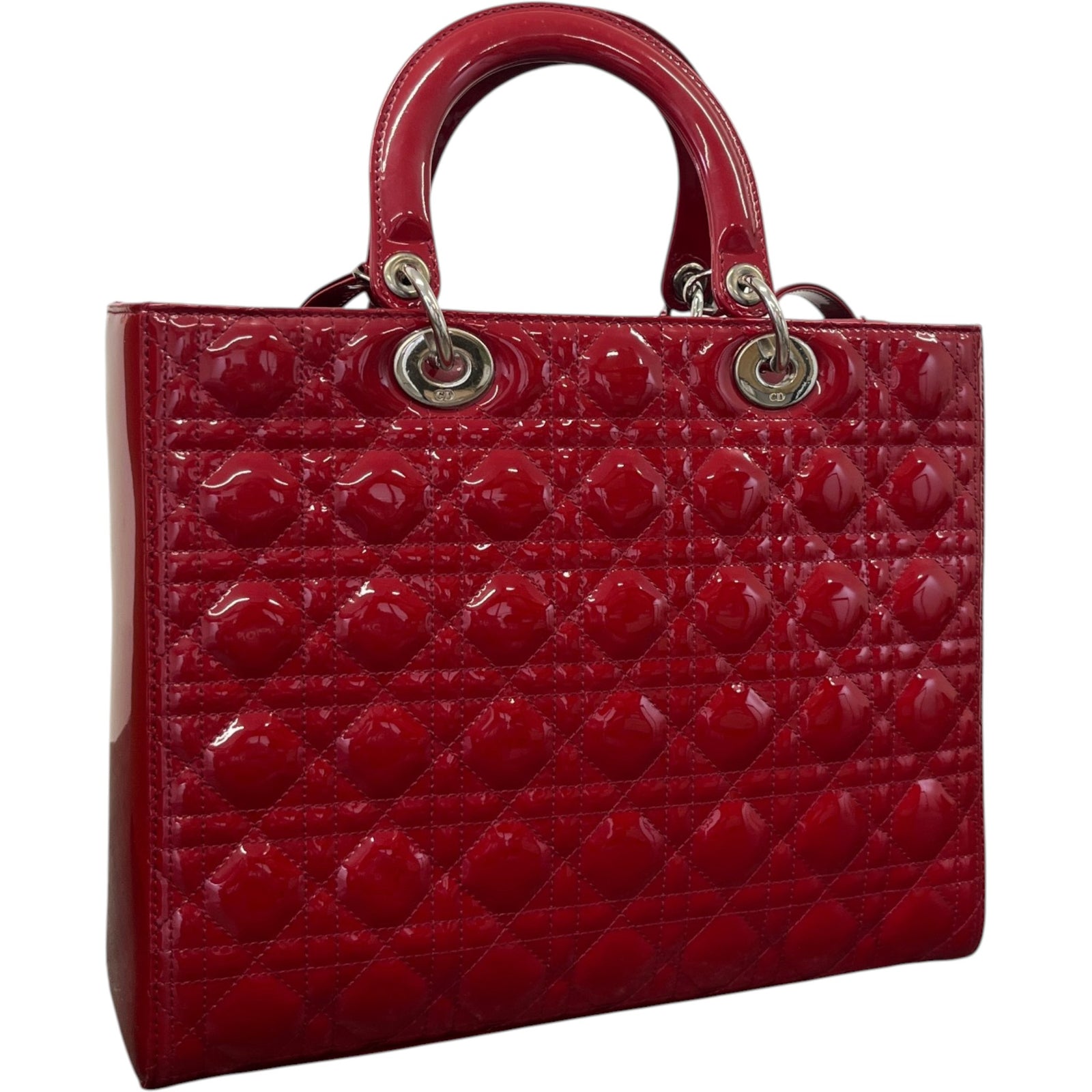 Women's Large Lady Dior Tote Bag Red - Photo 8