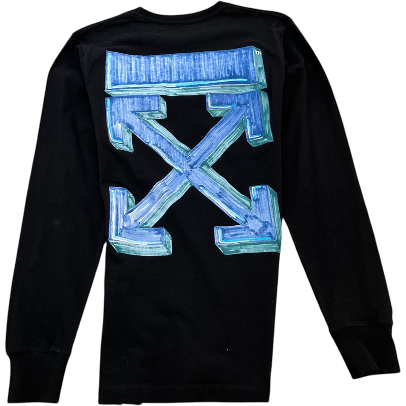 Men's Arrow Logo Long Sleeve T-Shirt Black Size S