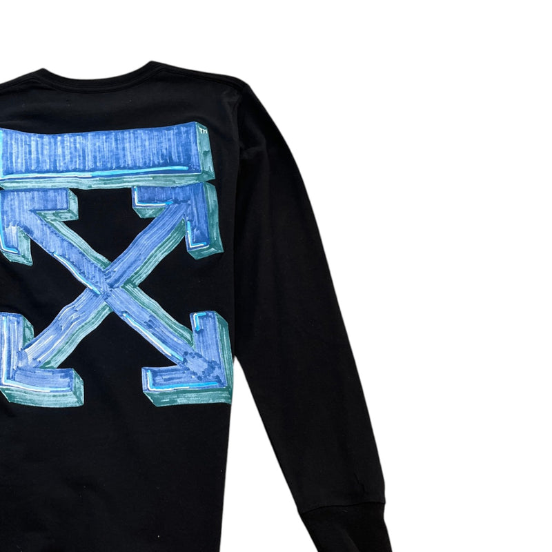 Men's Arrow Logo Long Sleeve T-Shirt Black Size S