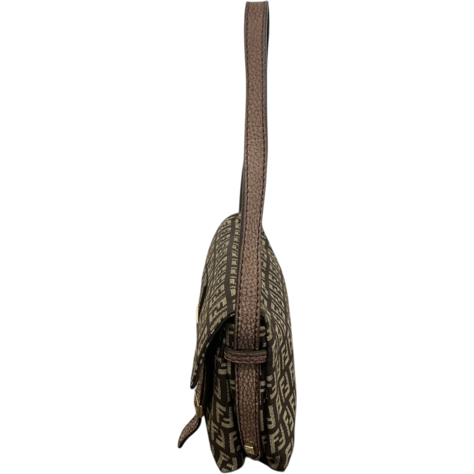Women's Zucchino Canvas Baguette Handbag Brown - Photo 6
