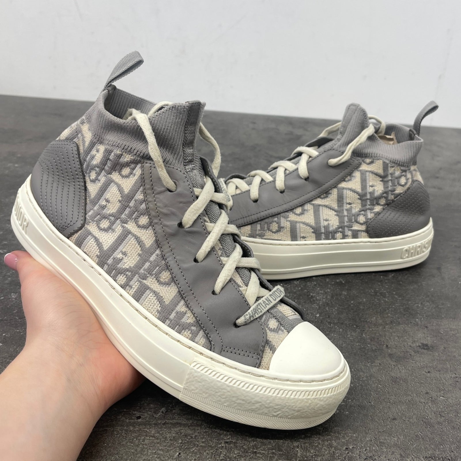 Women's Walk'N'Dior High Trainers Grey Size EU 37 / UK 4 - Photo 12