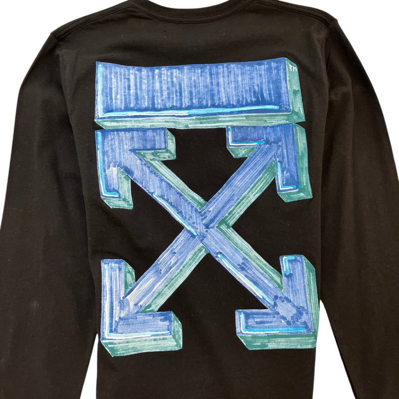 Men's Arrow Logo Long Sleeve T-Shirt Black Size S