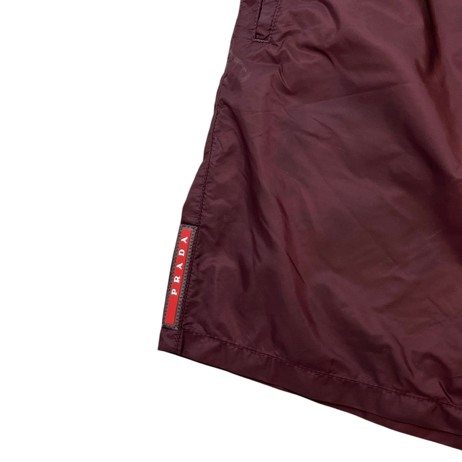 Men's Nylon Tab Logo Swim Shorts Burgundy Size XL / W36 - Photo 5