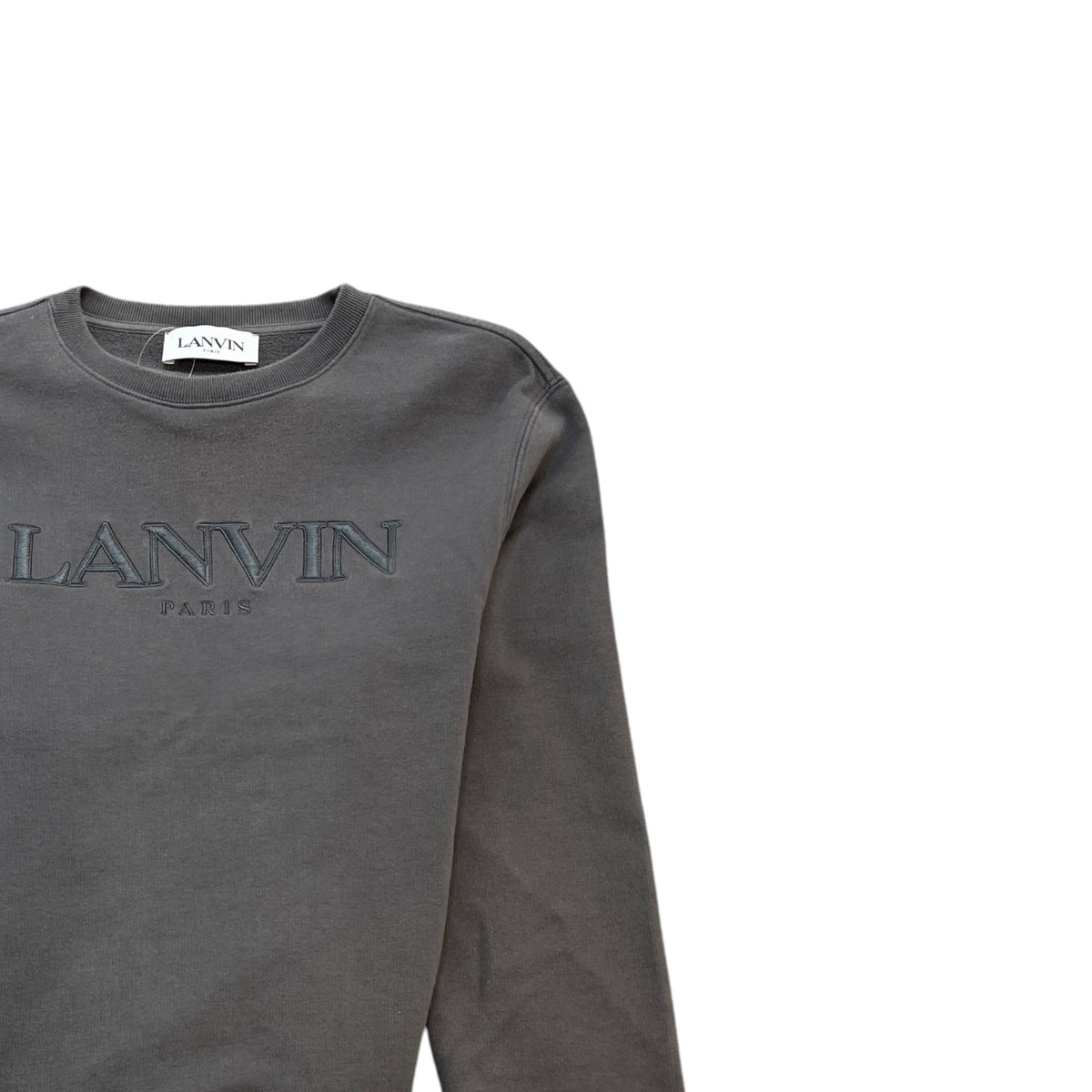 Men's Embroidered Logo Sweatshirt Grey Size S - Photo 3