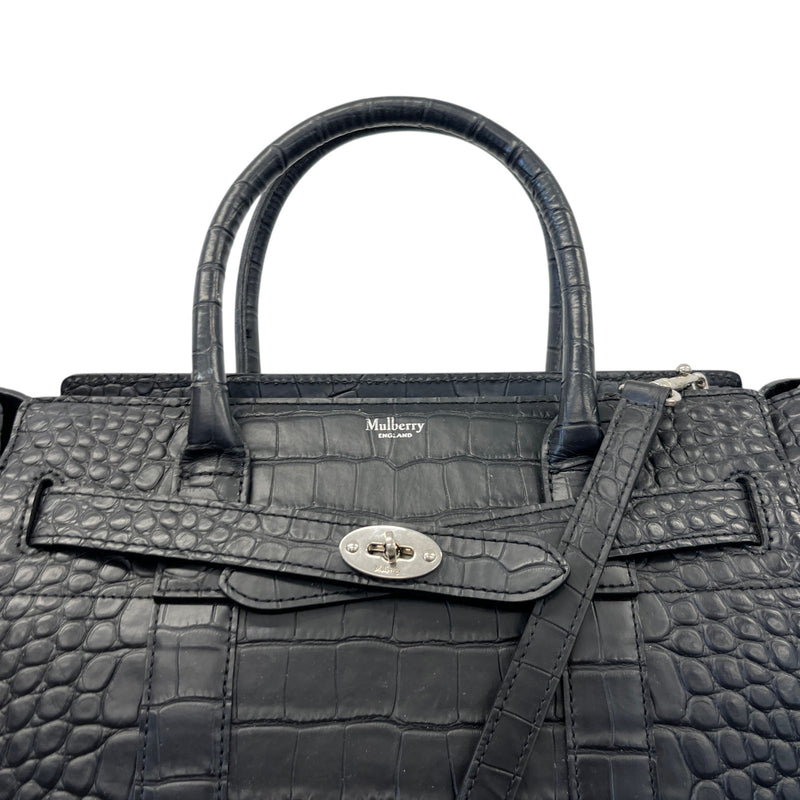 Women's Small Zipped Bayswater Croc Bag Black