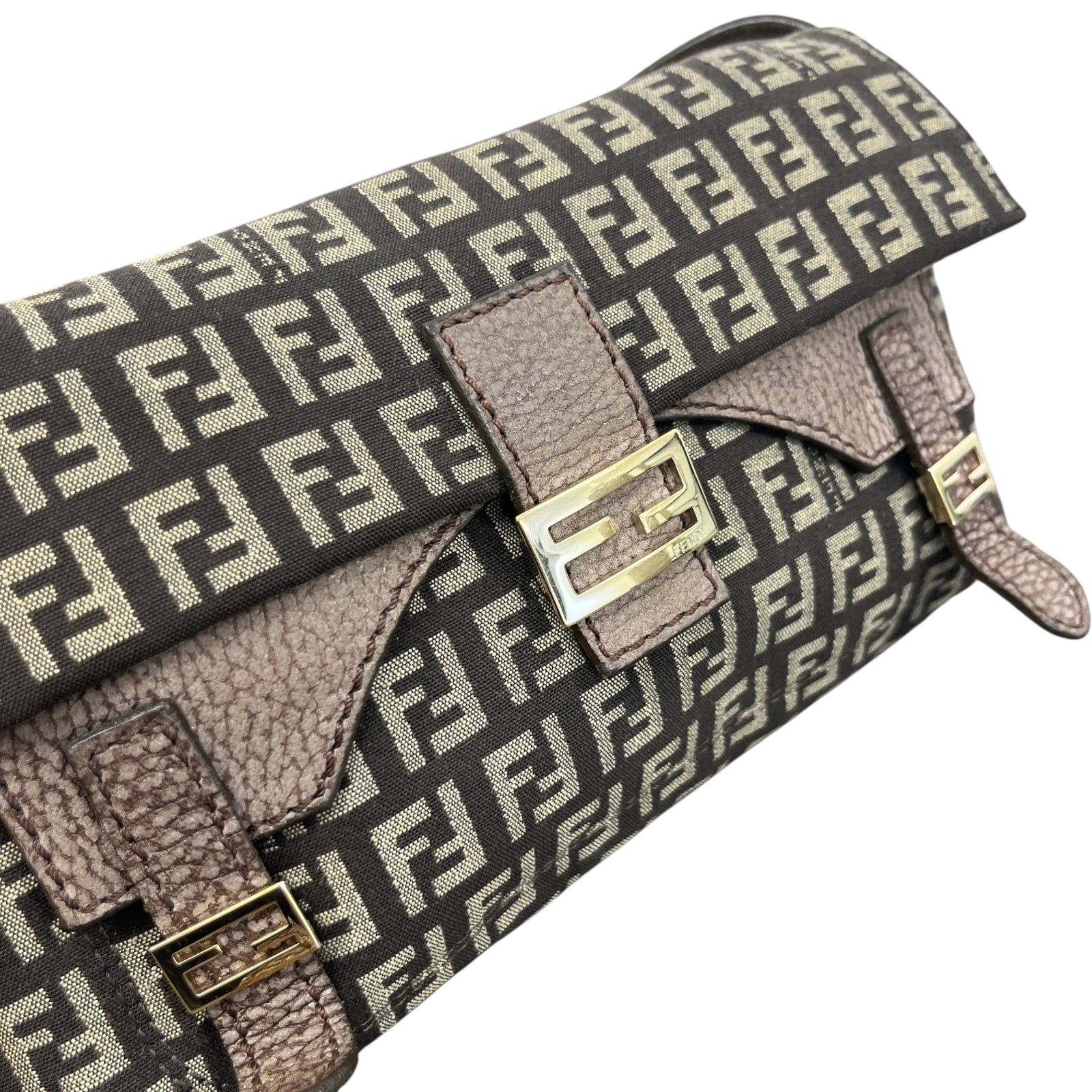 Women's Zucchino Canvas Baguette Handbag Brown - Photo 10