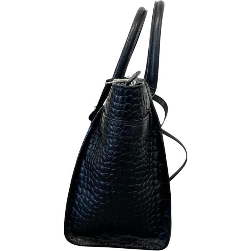 Women's Small Zipped Bayswater Croc Bag Black