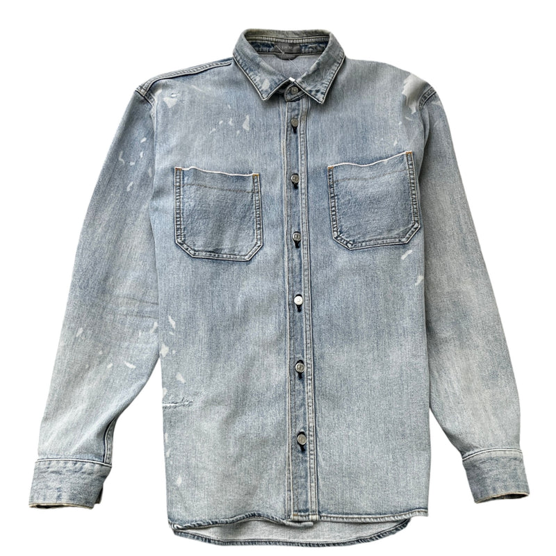 Washed Embroidered Logo Jacket Blue Size S