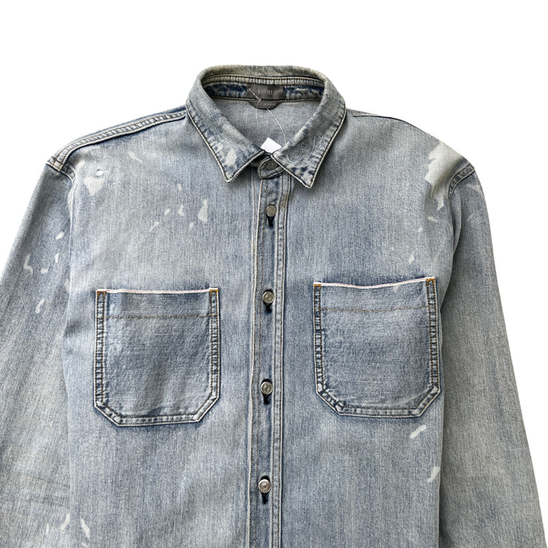 Washed Embroidered Logo Jacket Blue Size S