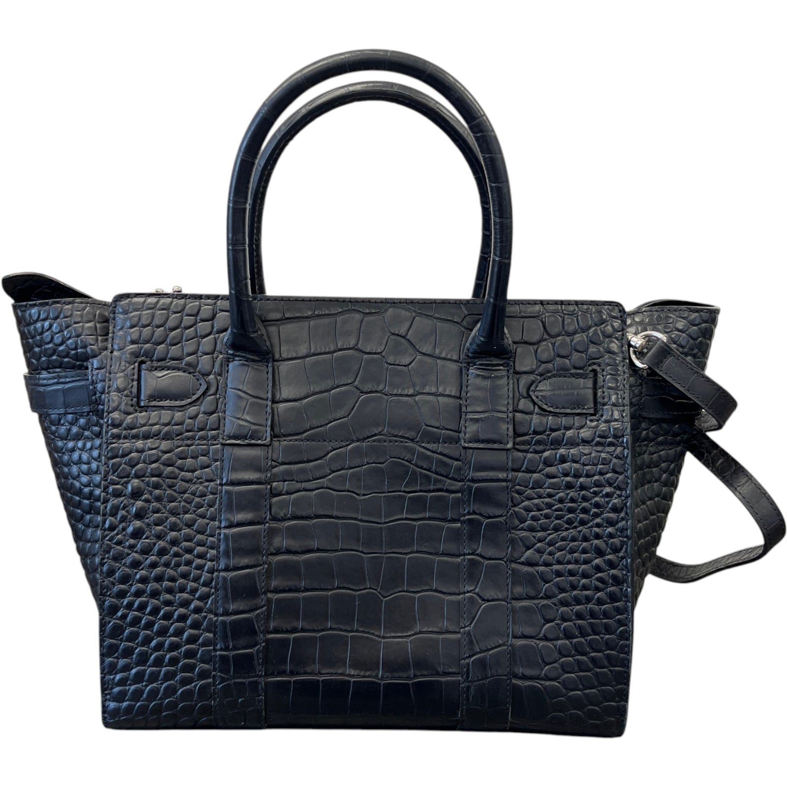 Women's Small Zipped Bayswater Croc Bag Black - Photo 3