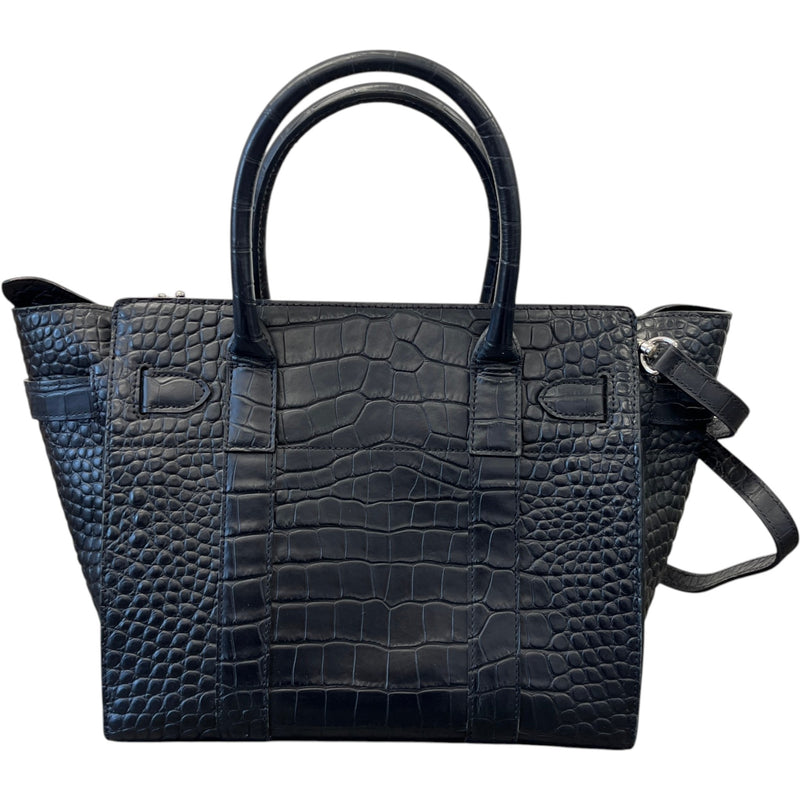 Women's Small Zipped Bayswater Croc Bag Black