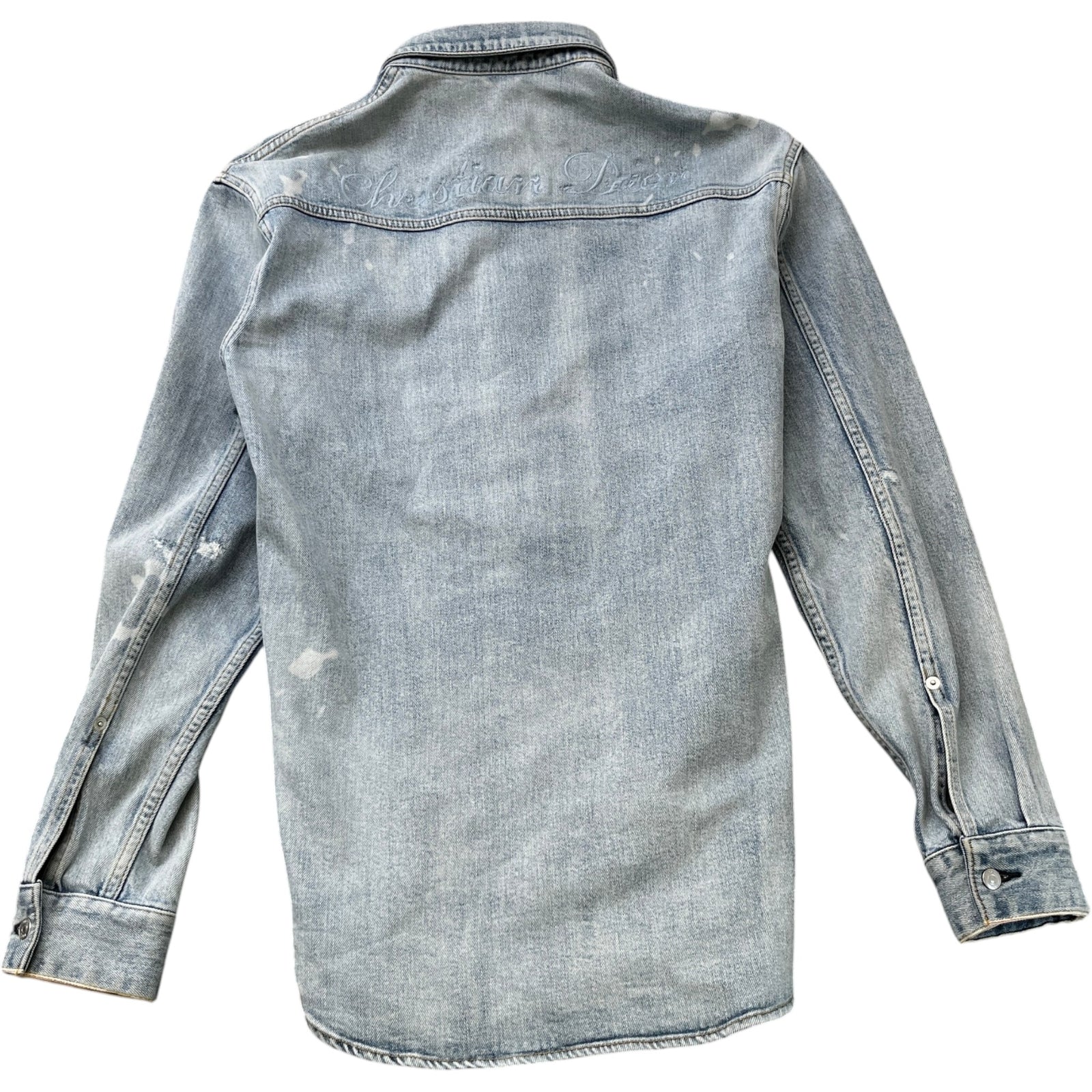 Washed Embroidered Logo Jacket Blue Size S - Photo 2