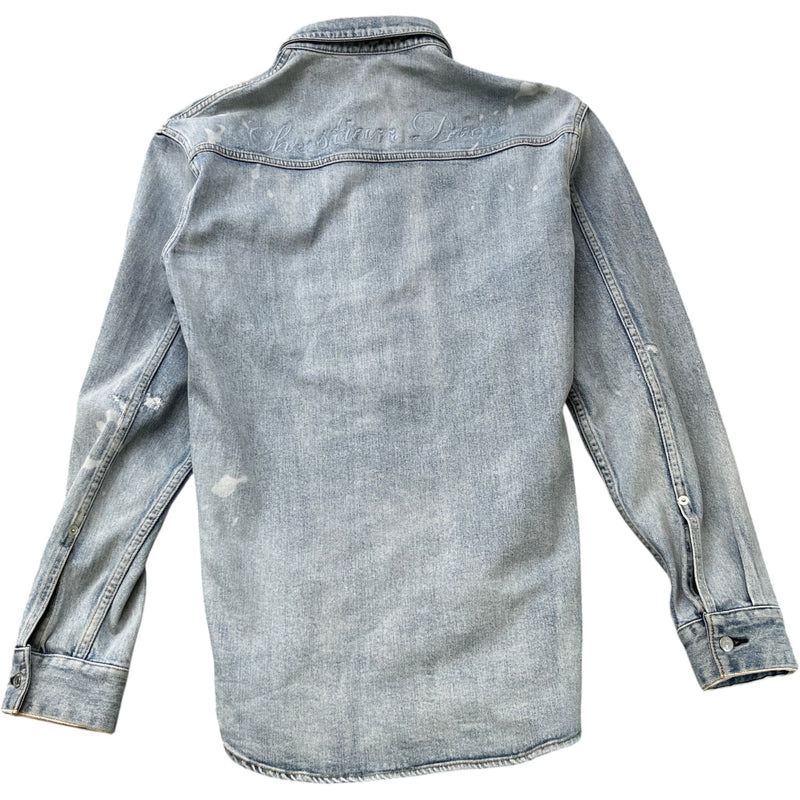 Washed Embroidered Logo Jacket Blue Size S