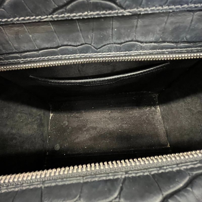 Women's Small Zipped Bayswater Croc Bag Black