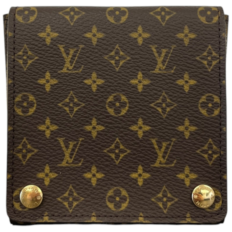 Women's Monogram Folding Jewellery Pouch Wallet Brown