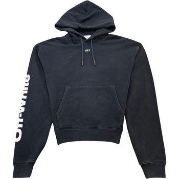 Men's Diagonal Skulls Print Hoodie Black Size S