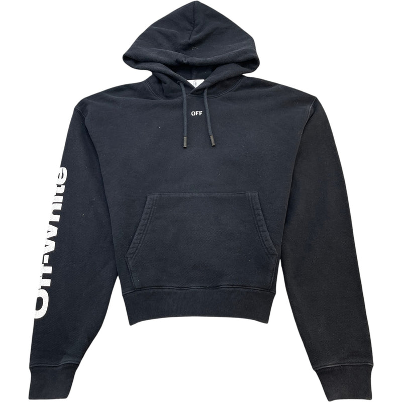 Men's Diagonal Skulls Print Hoodie Black Size S