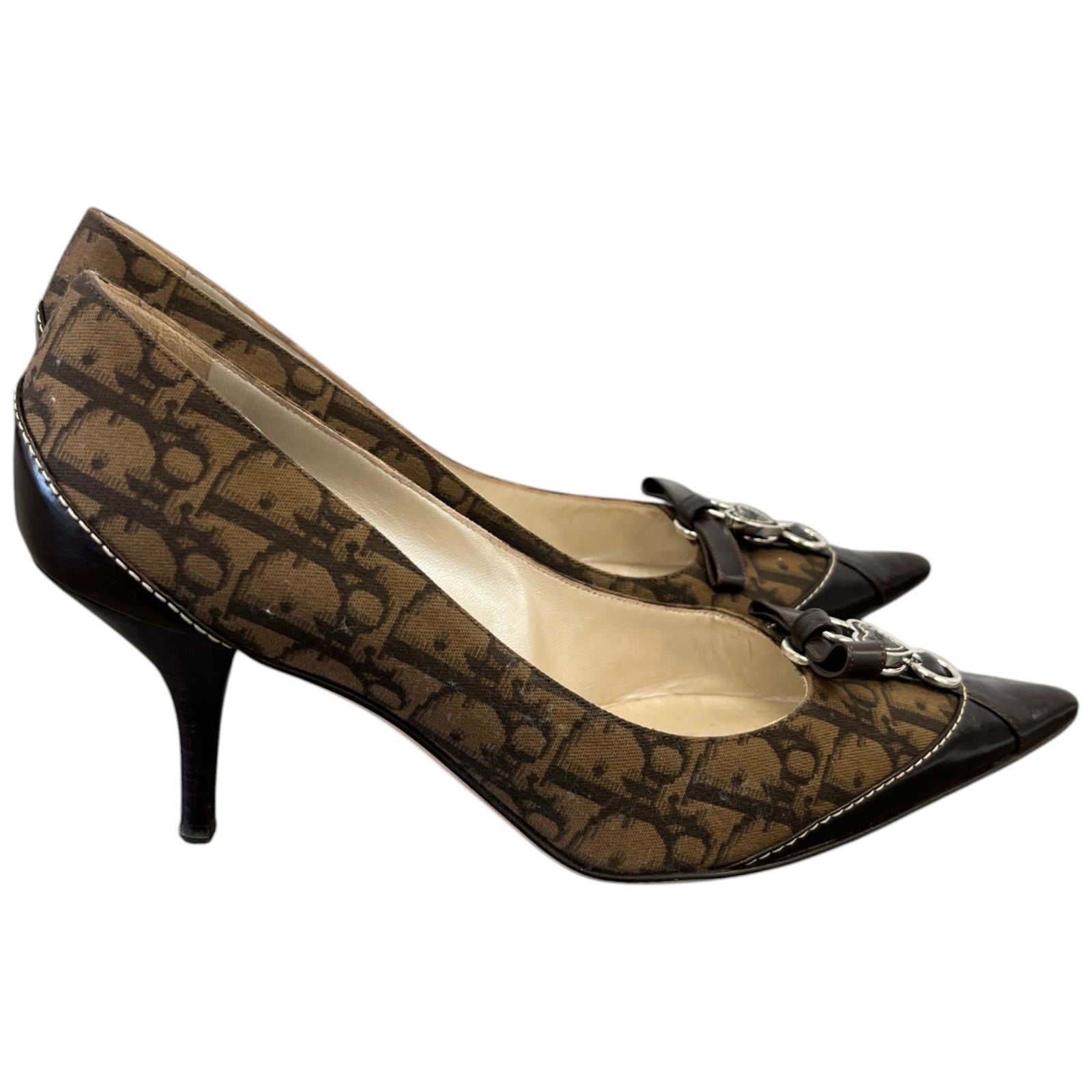Women's Pointed-toe Charm Heels Brown Size UK 7 / EU 40 - Photo 8