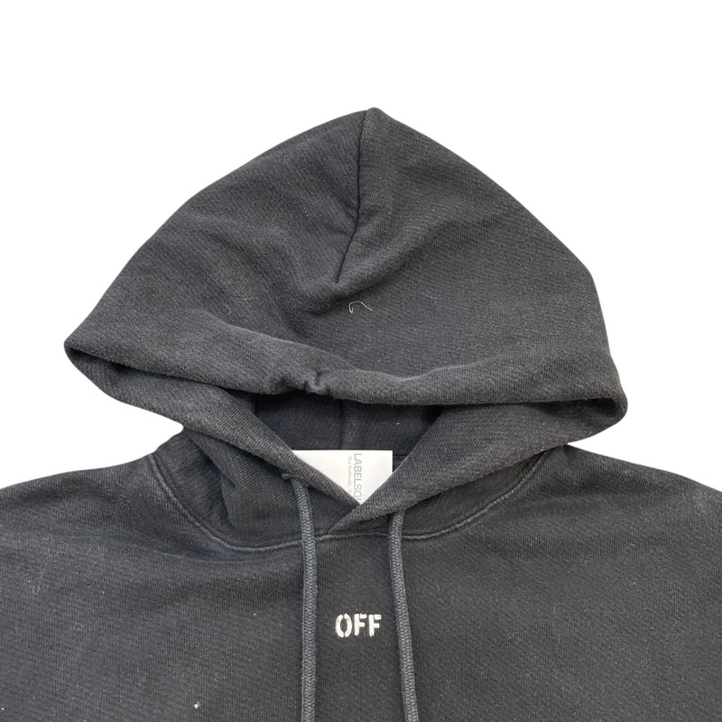 Men's Diagonal Skulls Print Hoodie Black Size S