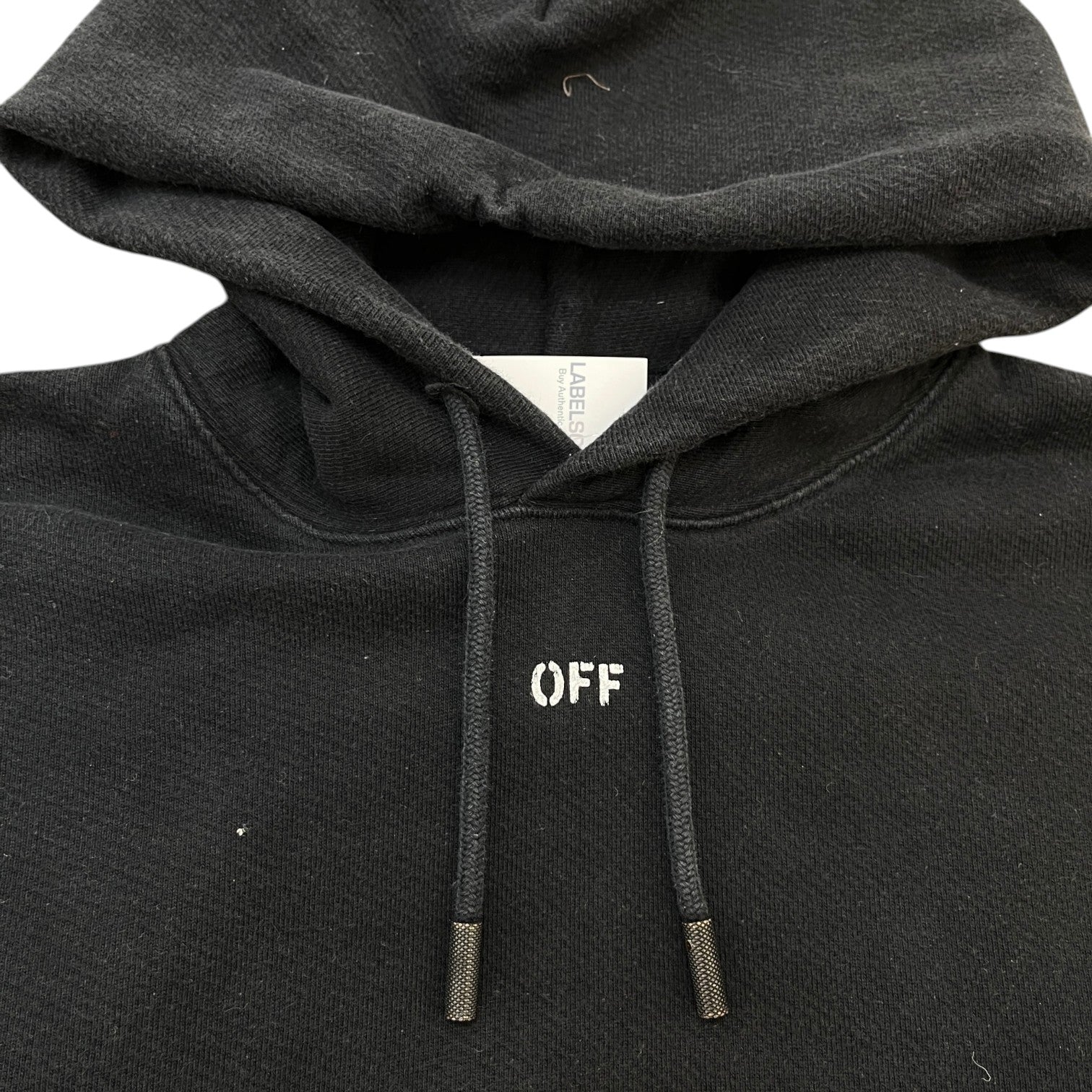 Men's Diagonal Skulls Print Hoodie Black Size S - Photo 7