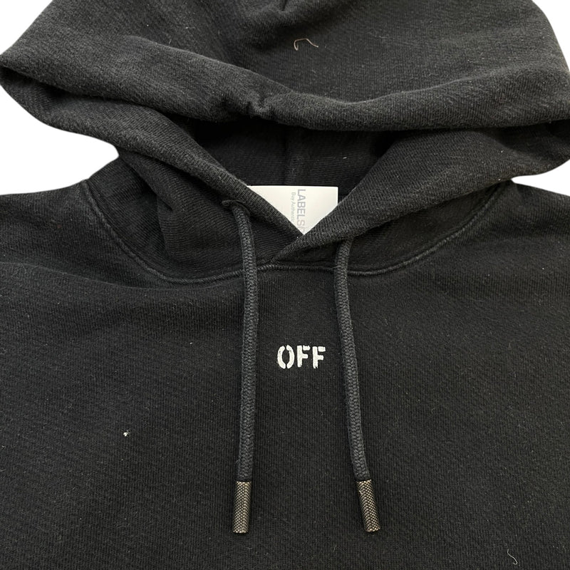 Men's Diagonal Skulls Print Hoodie Black Size S