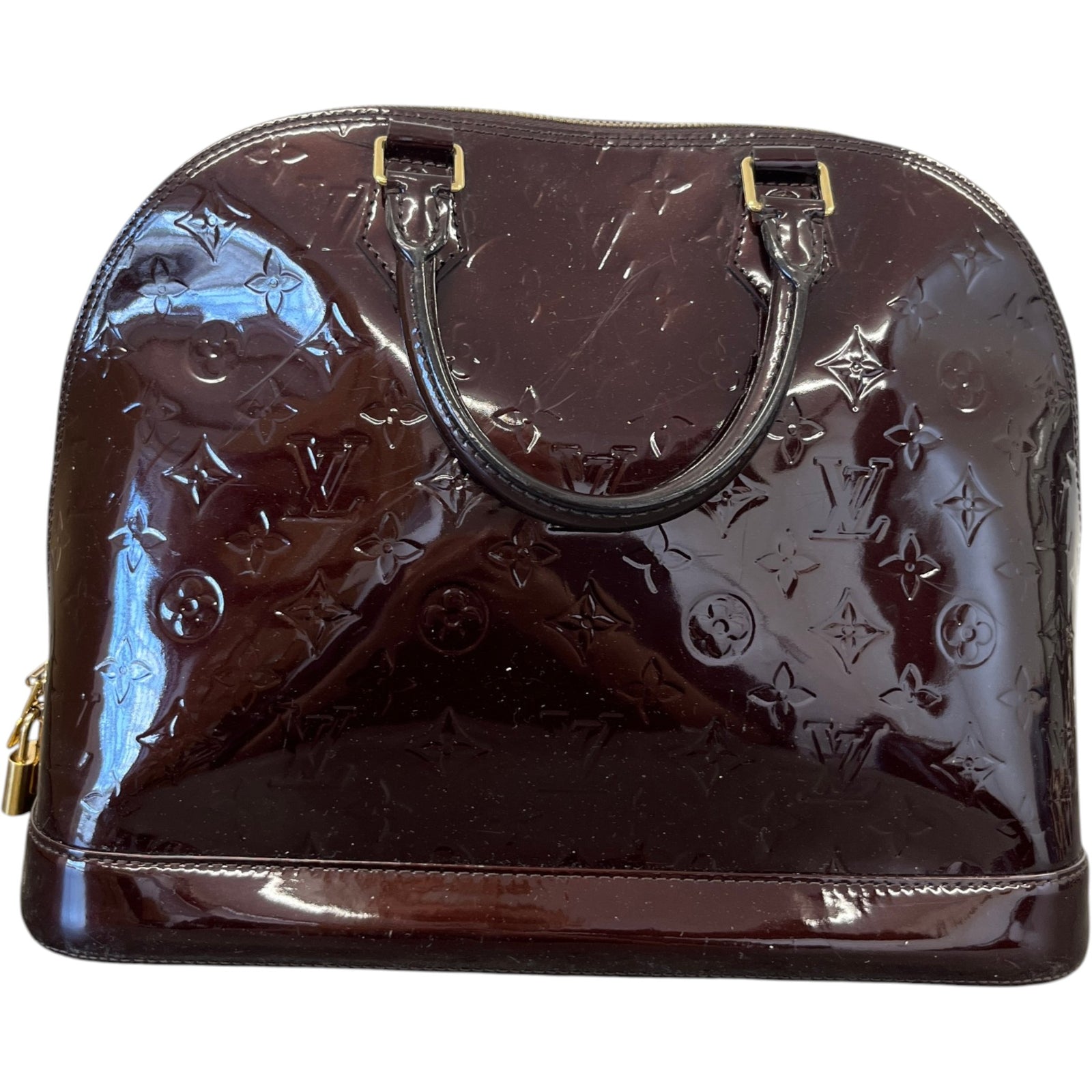 Women's Monogram Vernis Alma Pm Handbag Brown - Photo 3