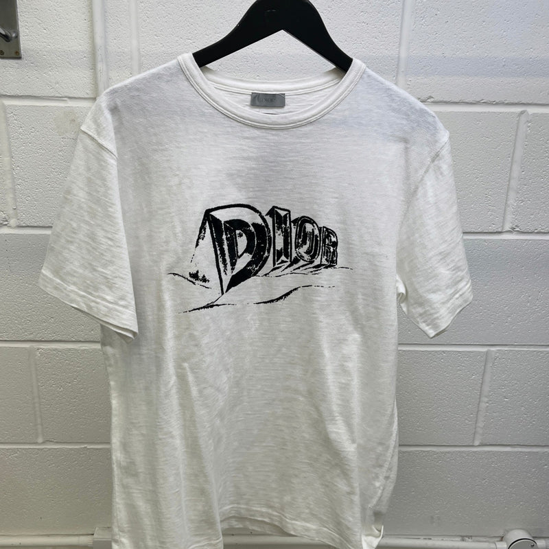 Men's Logo Print T-Shirt White Size L