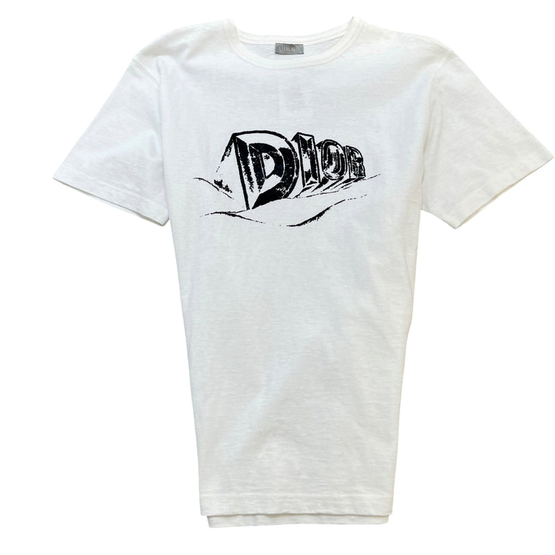 Men's Logo Print T-Shirt White Size L
