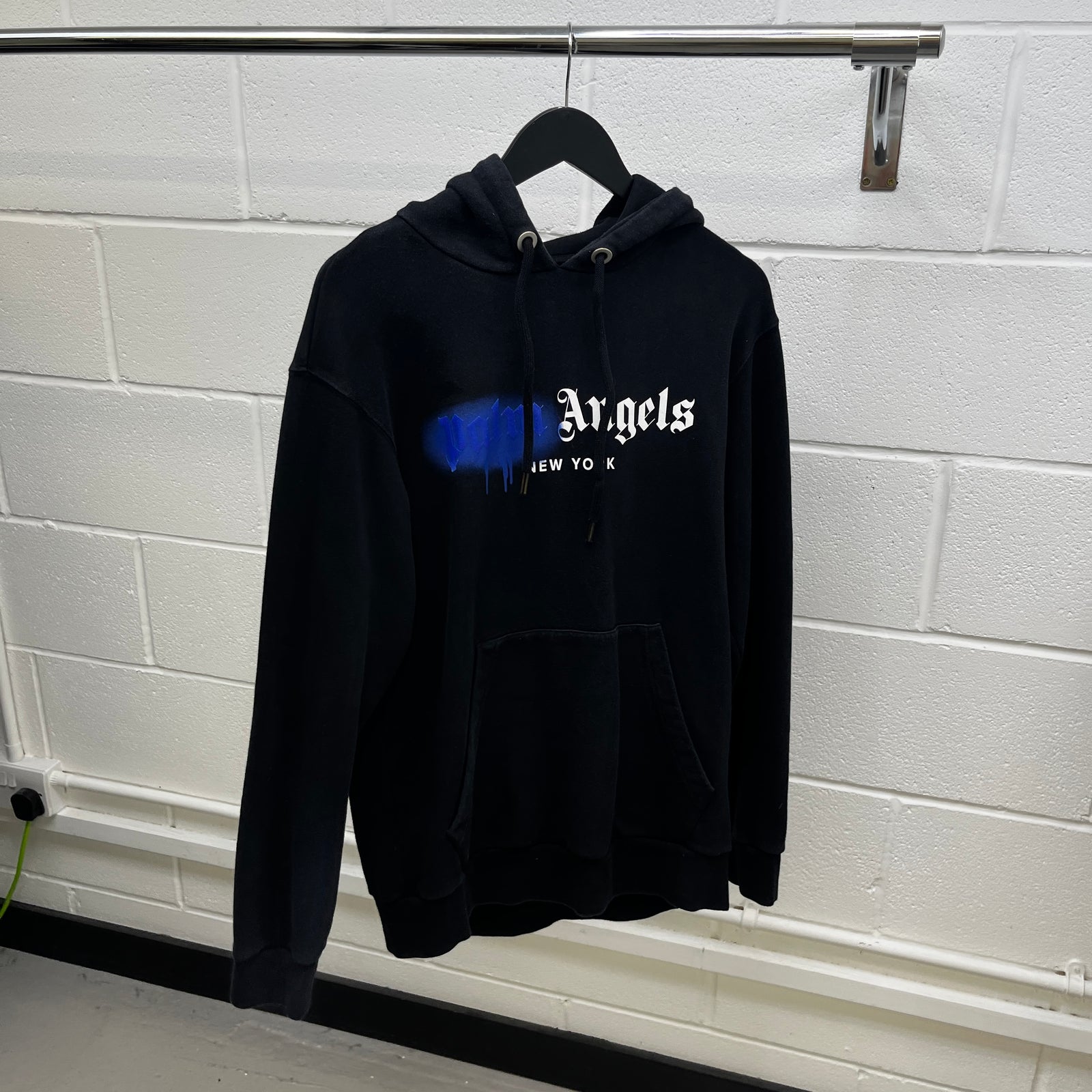 Palm Angels Men's Logo Print Hoodie Black Size S - Photo 8