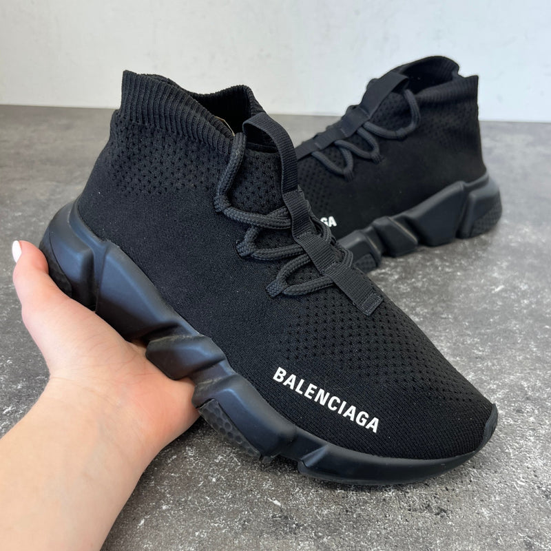 Women's Speed Lace-Up High Trainers Black Size EU 35 / UK 2