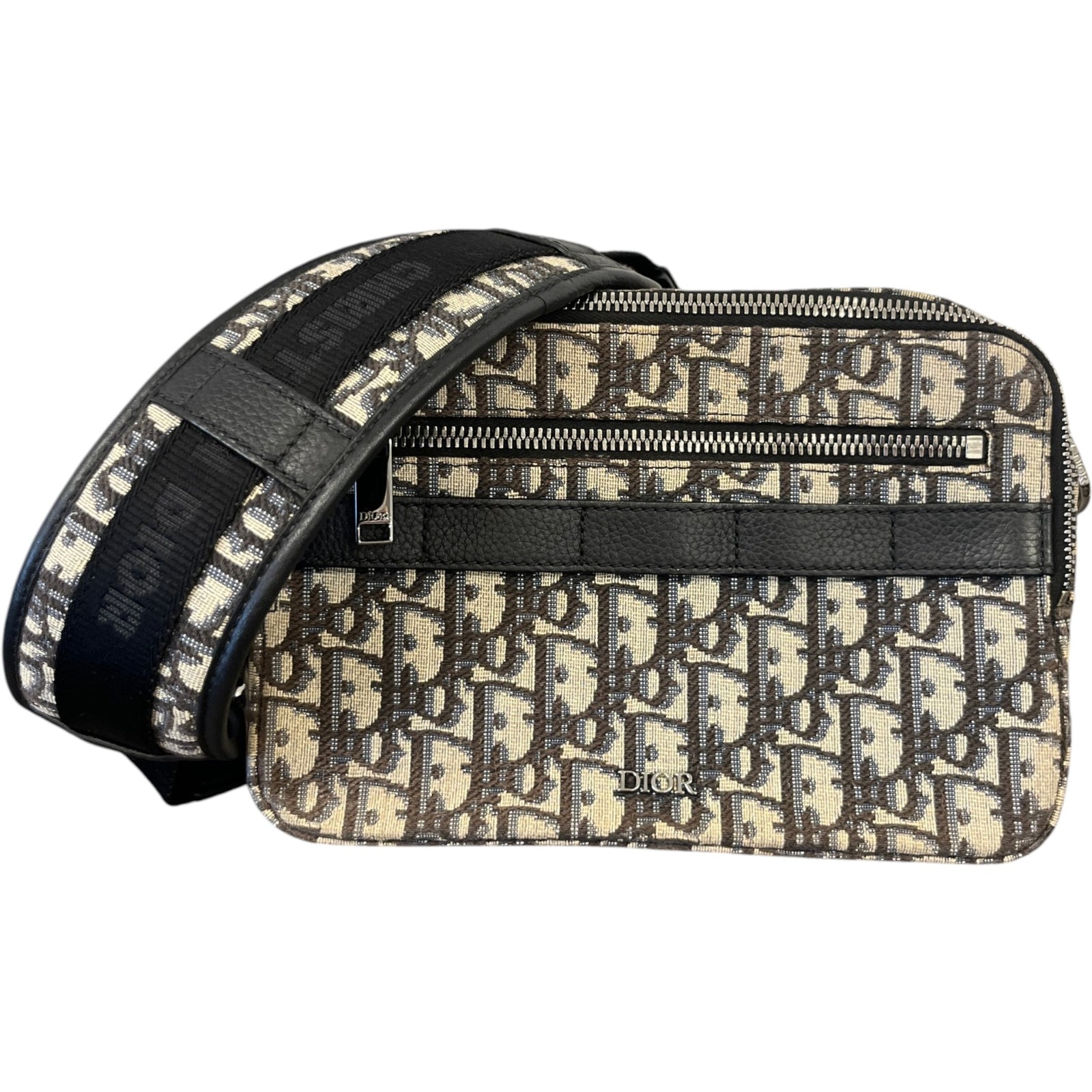Men's Oblique Safari Messenger Bag Beige - Photo 1