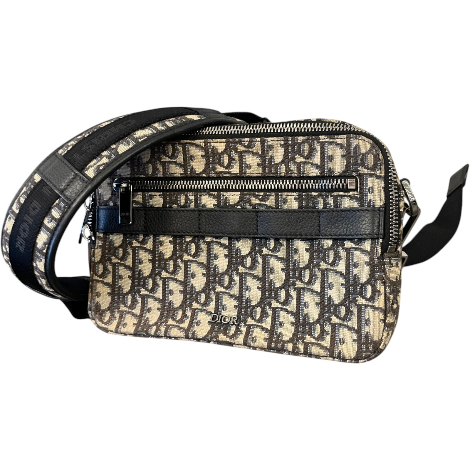 Men's Oblique Safari Messenger Bag Beige - Photo 4