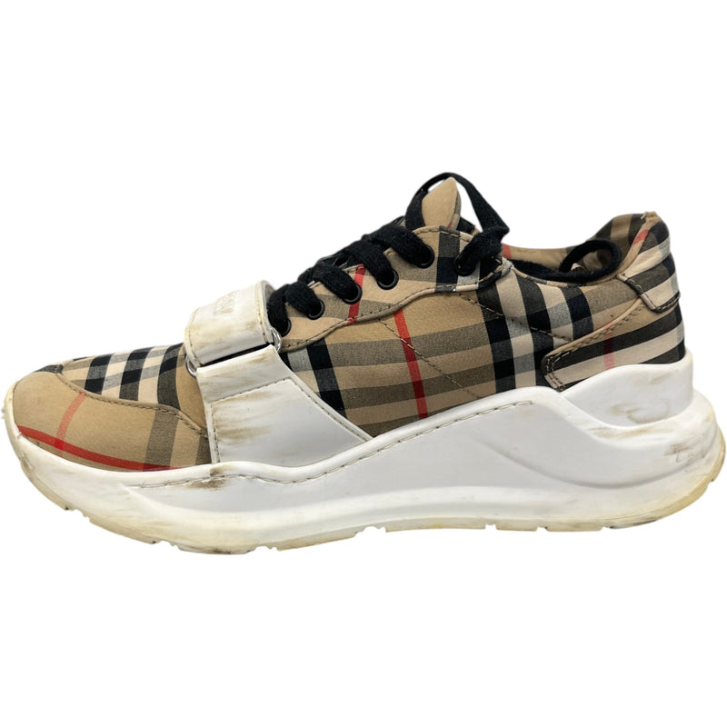 Women's Check Regis Low Trainers Brown Size UK 4 / EU 37