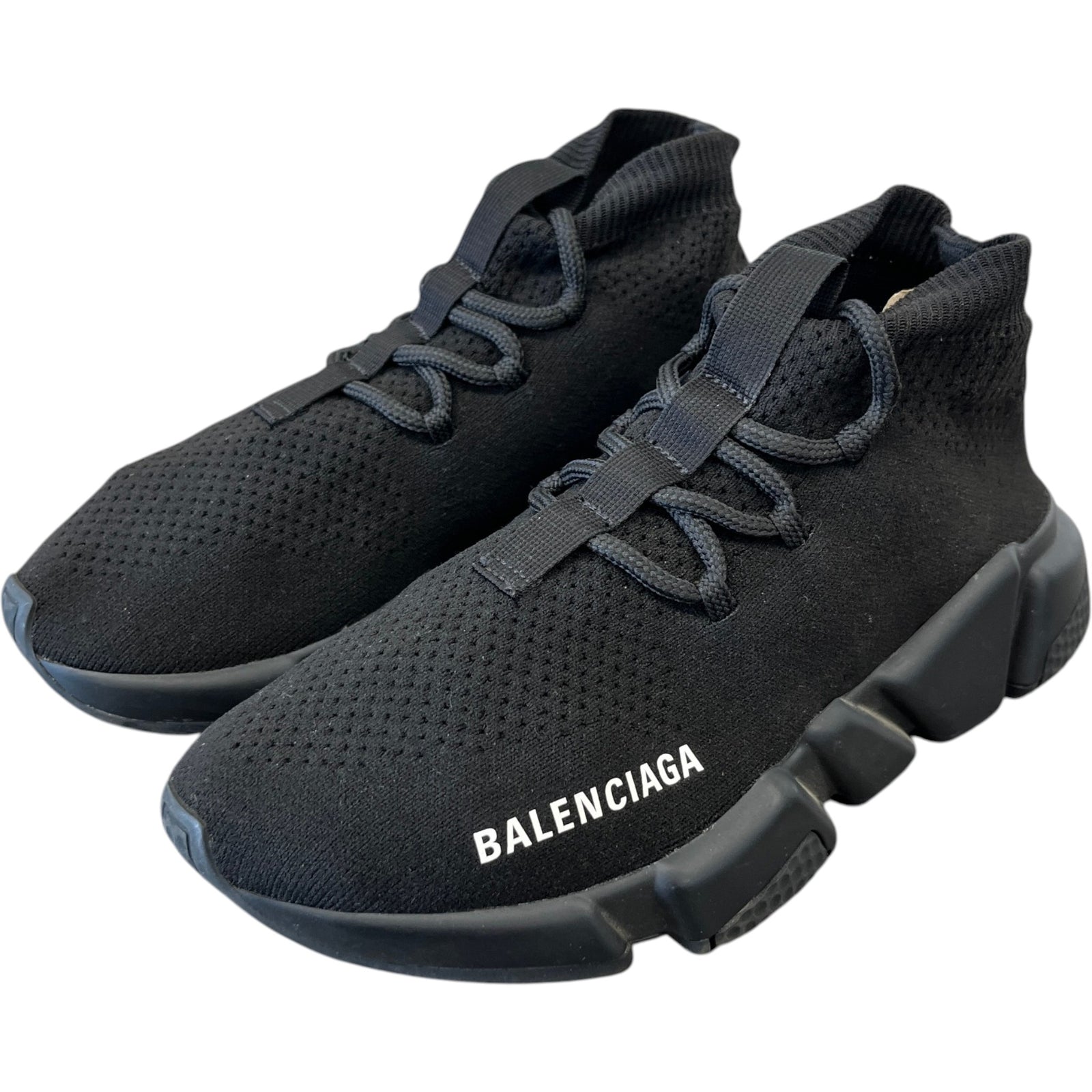 Women's Speed Lace-Up High Trainers Black Size EU 35 / UK 2 - Photo 9