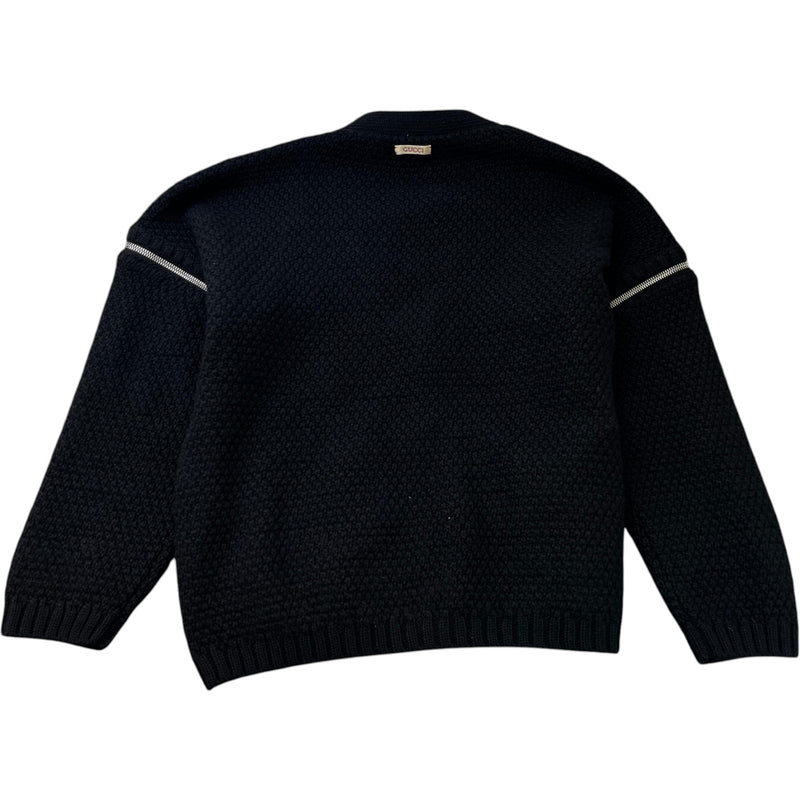 Men's Detachable-Sleeve Cable-Knit Cardigan Black Size M
