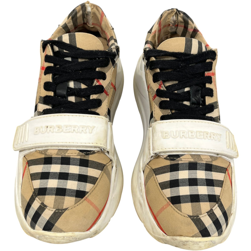 Women's Check Regis Low Trainers Brown Size UK 4 / EU 37