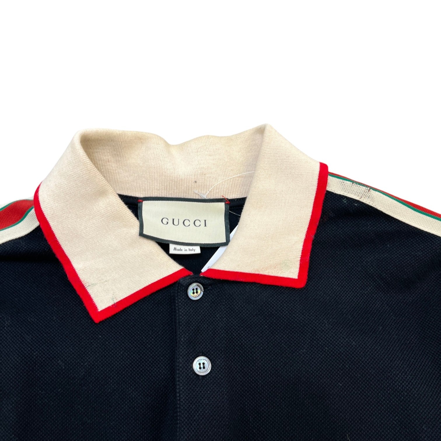 Men's Tape Logo Polo Shirt Black Size M - Photo 5