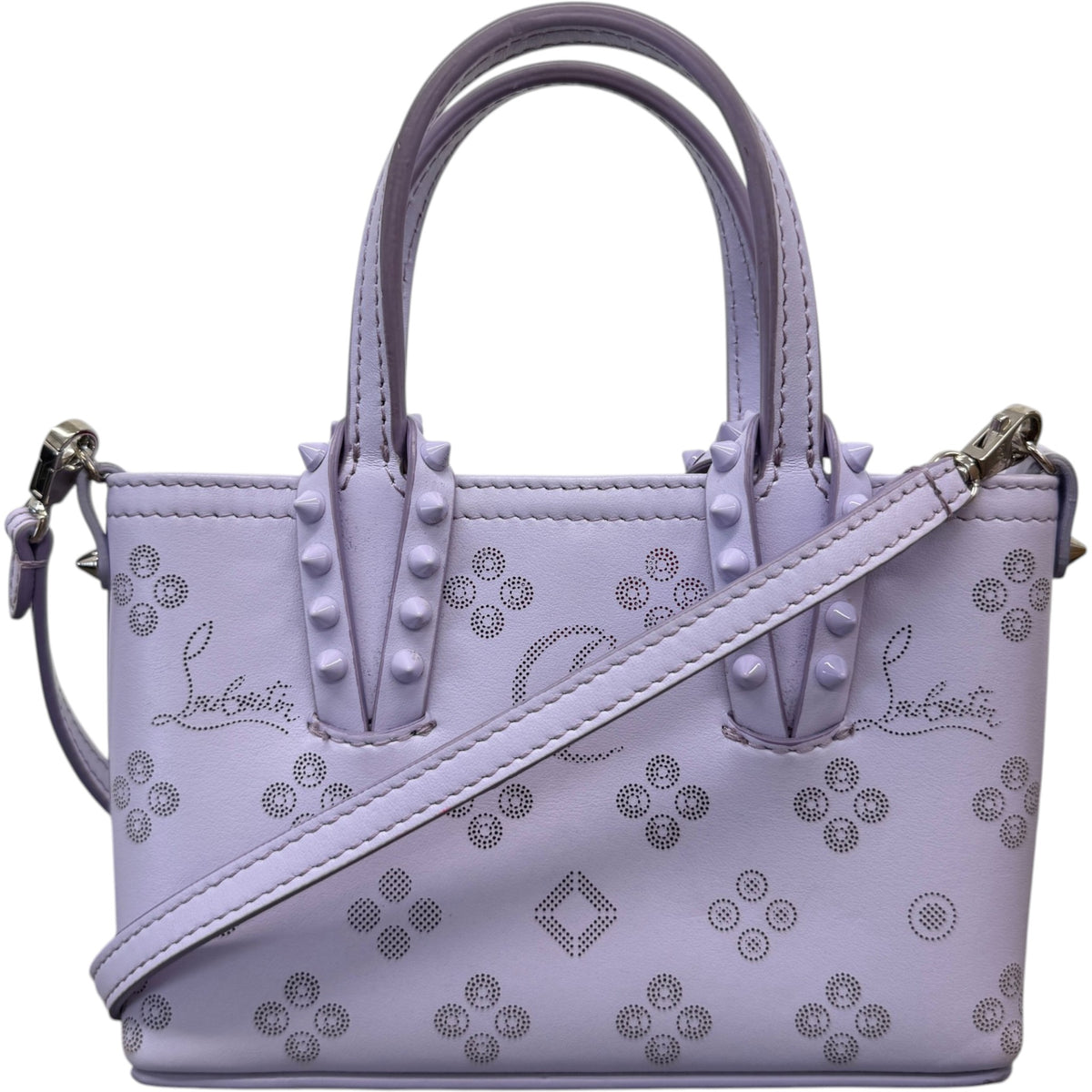Women's Loubinthesky Mini East West Cabata Tote Handbag Purple - Photo 1