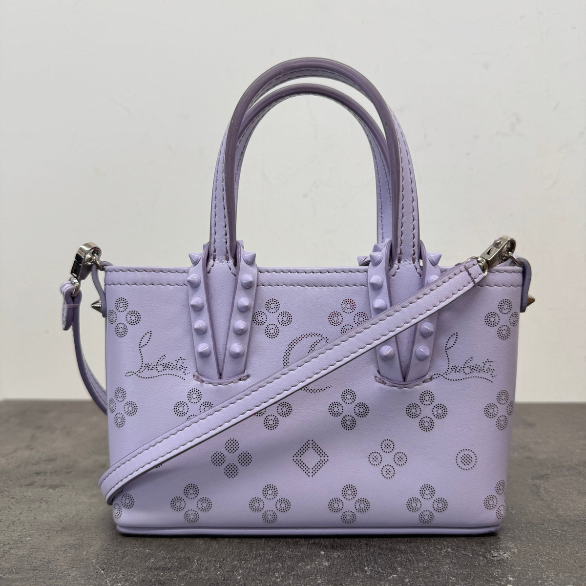 Women's Loubinthesky Mini East West Cabata Tote Handbag Purple - Photo 10